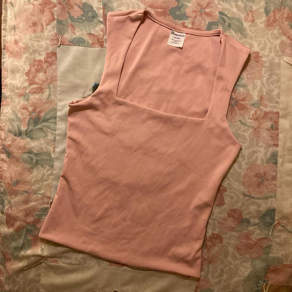 Y2K Blush Pink square neck tank no boundaries XXS